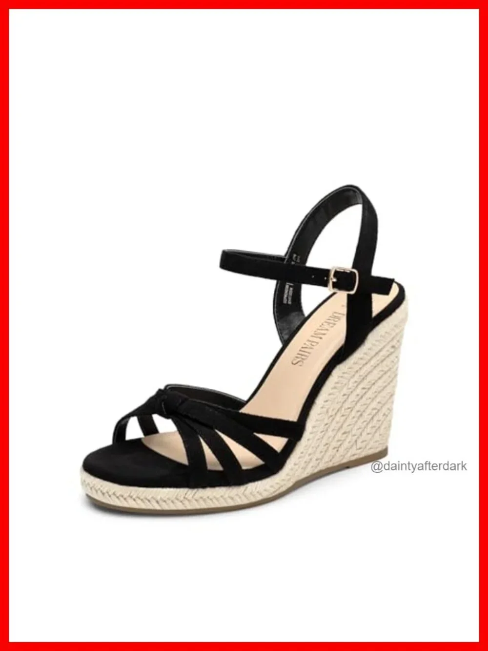 Womens Espadrille Wedge Sandals Strappy Raffia Ankle Strap Open Toe Slip